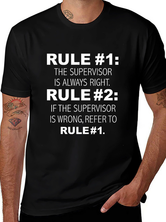 Funny Supervisor Rules Graphic T-Shirt