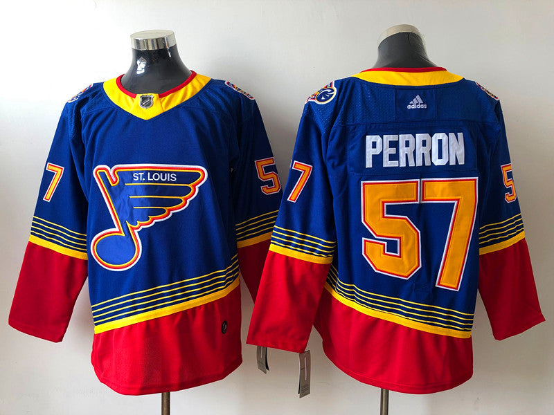 Men's St. Louis Blues David Perron #57 Blue Breakaway Player Jerseys