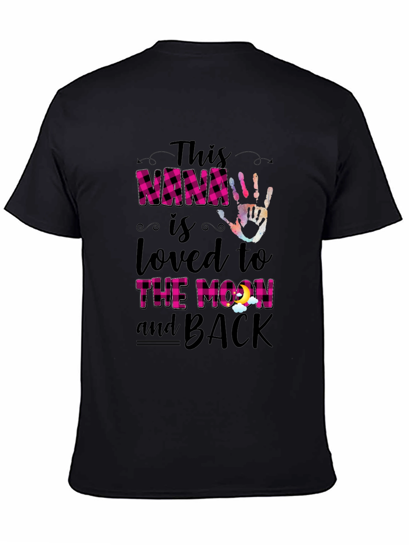 Nana Loved to the Moon & Back Black T-Shirt