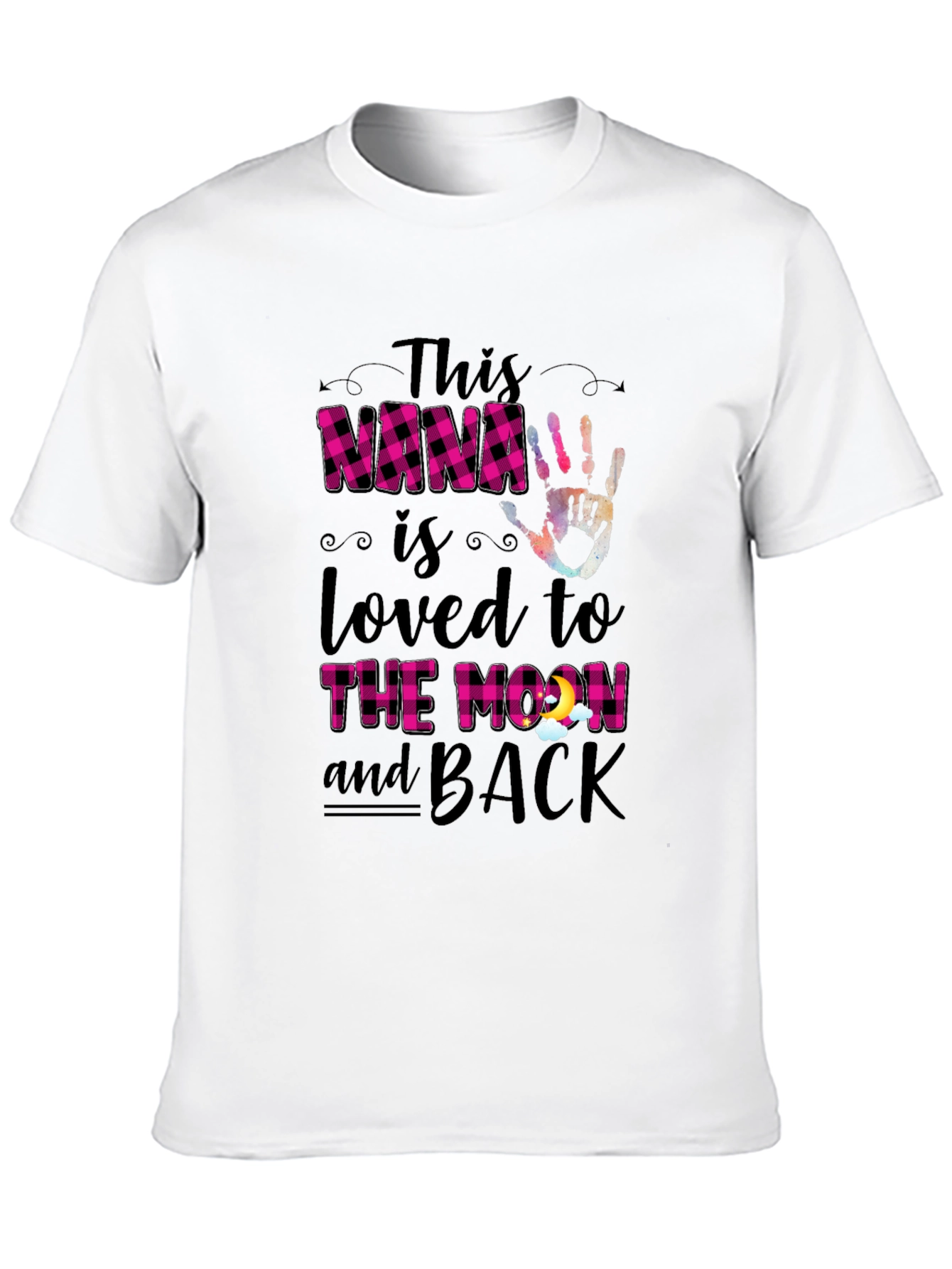 Nana Loved to the Moon & Back Black T-Shirt