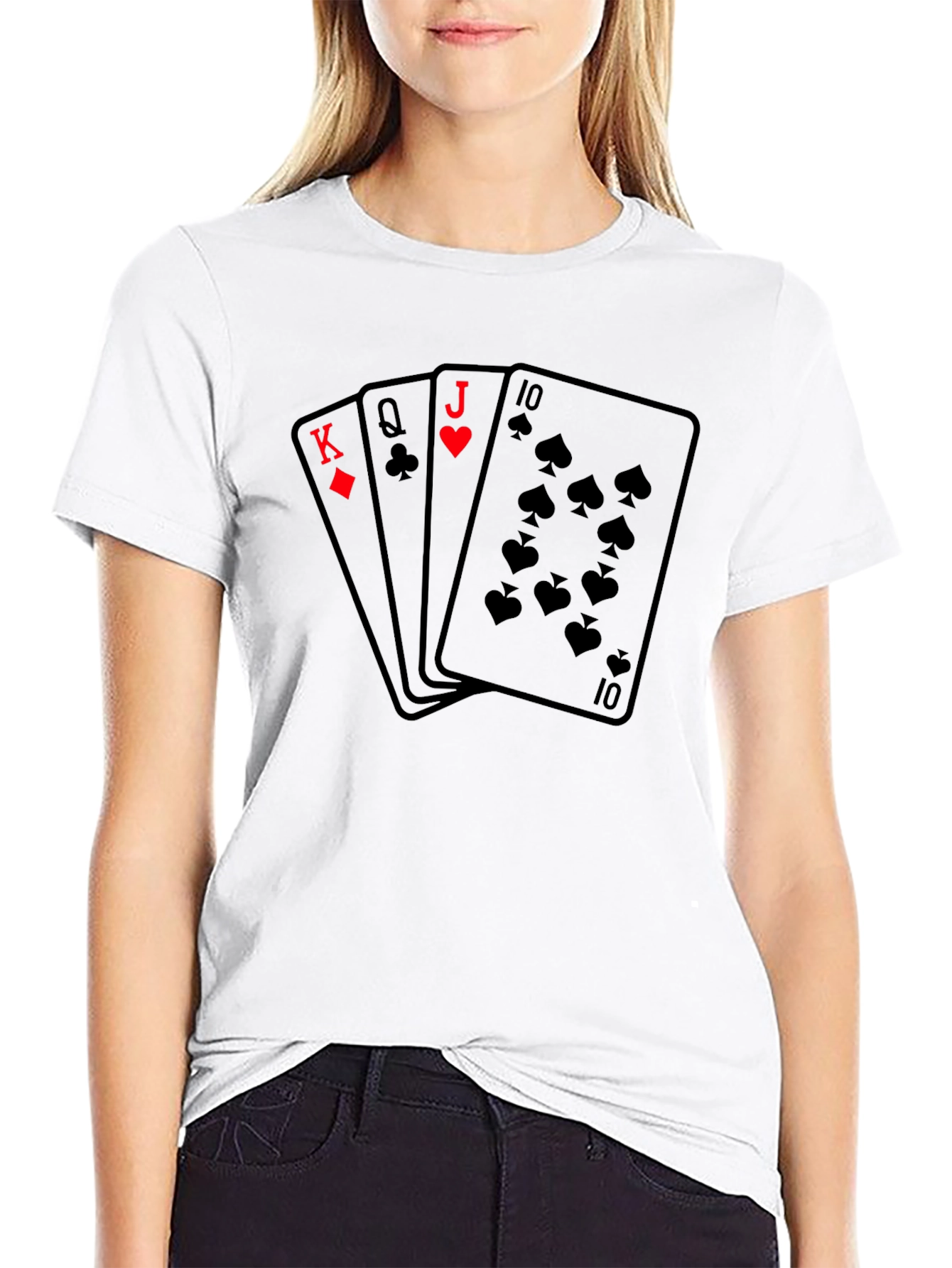 Poker Hand T-Shirt - Royal Flush Design