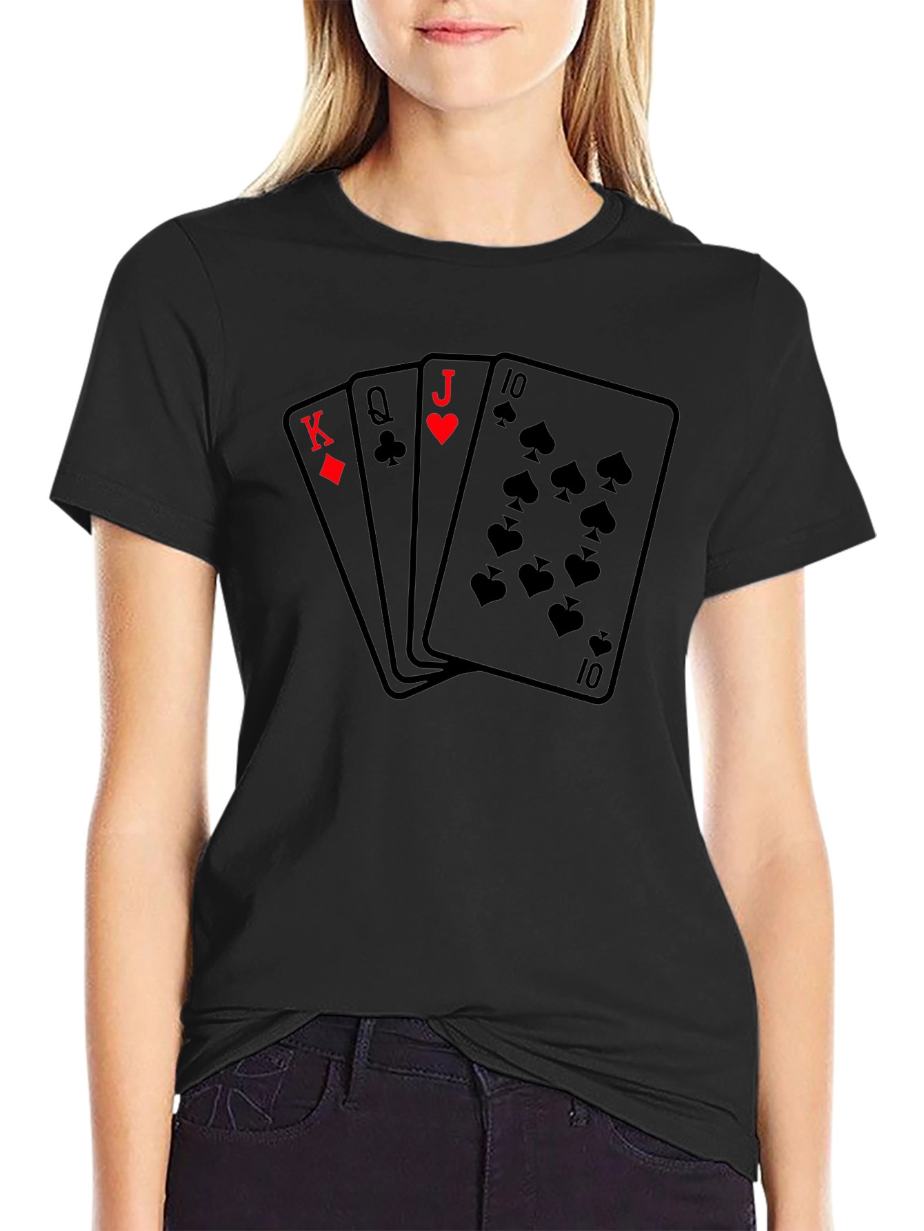 Poker Hand T-Shirt - Royal Flush Design