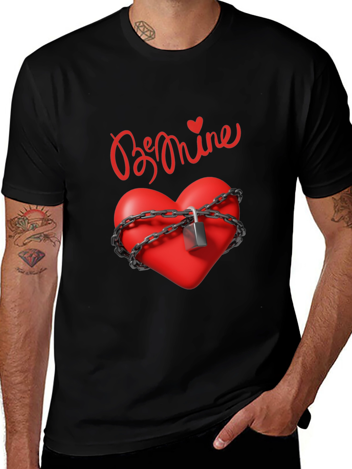 Locked Heart Valentines Day Graphic Tee