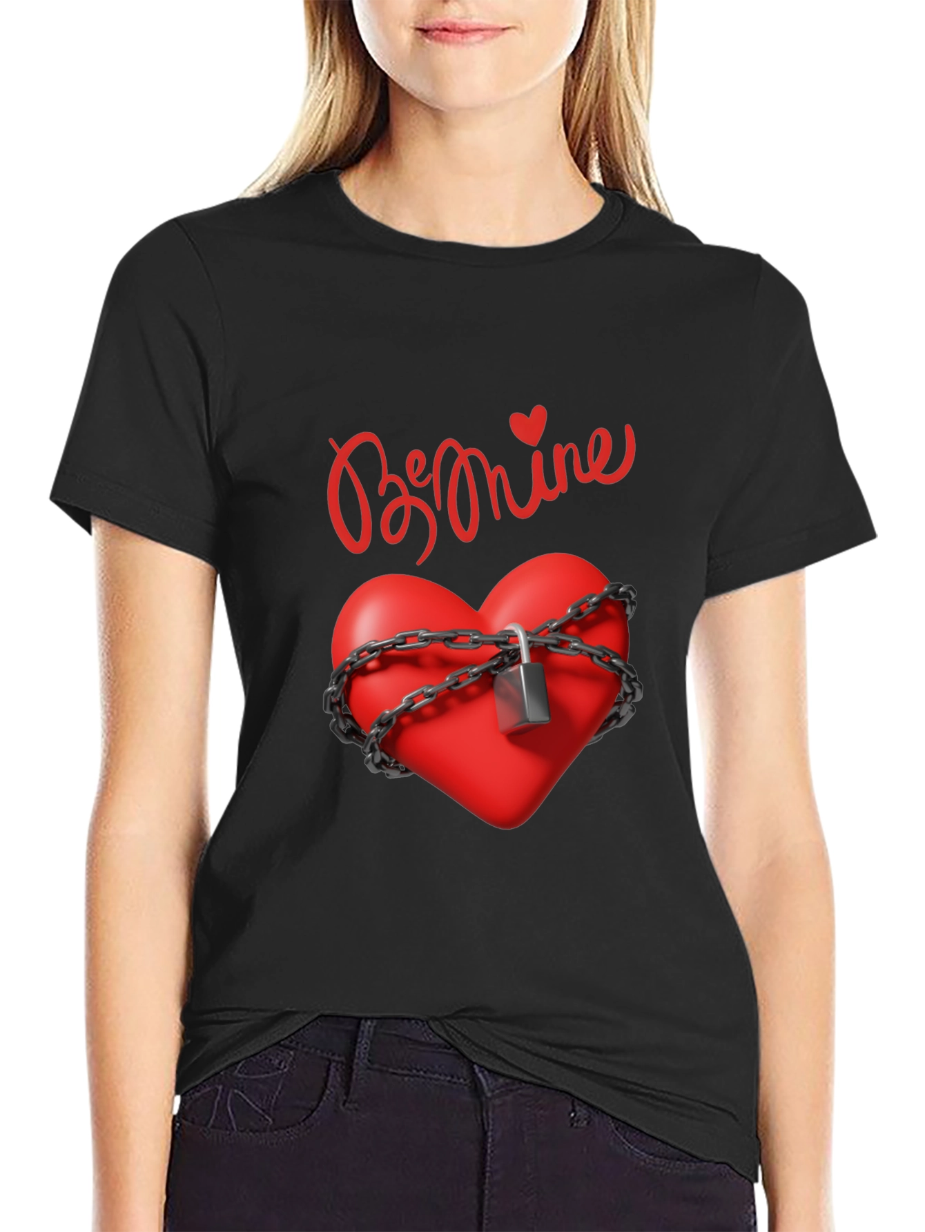 Locked Heart Valentines Day Graphic Tee