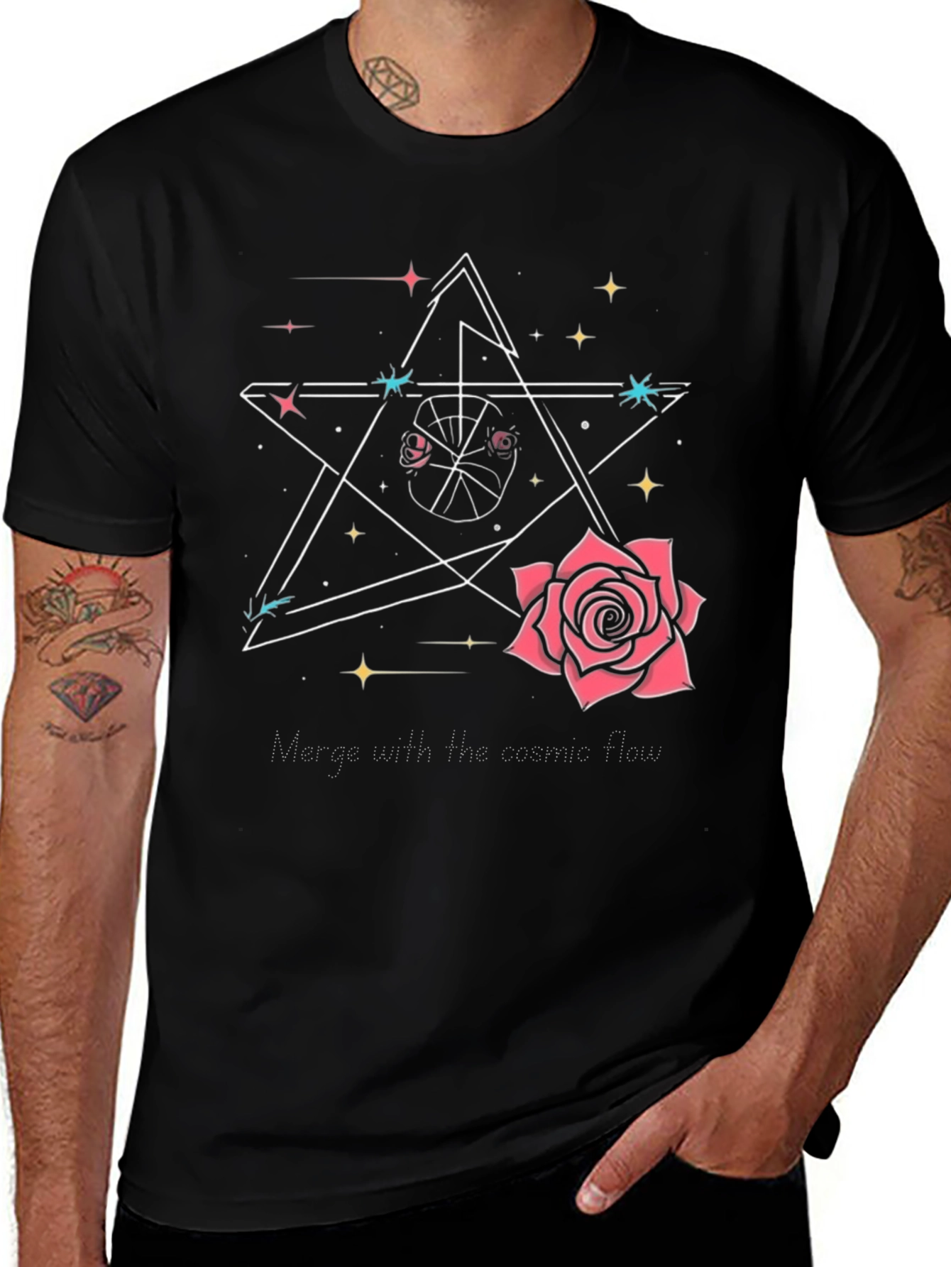 Cosmic Rose Graphic T-Shirt