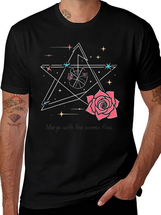 Cosmic Rose Graphic T-Shirt
