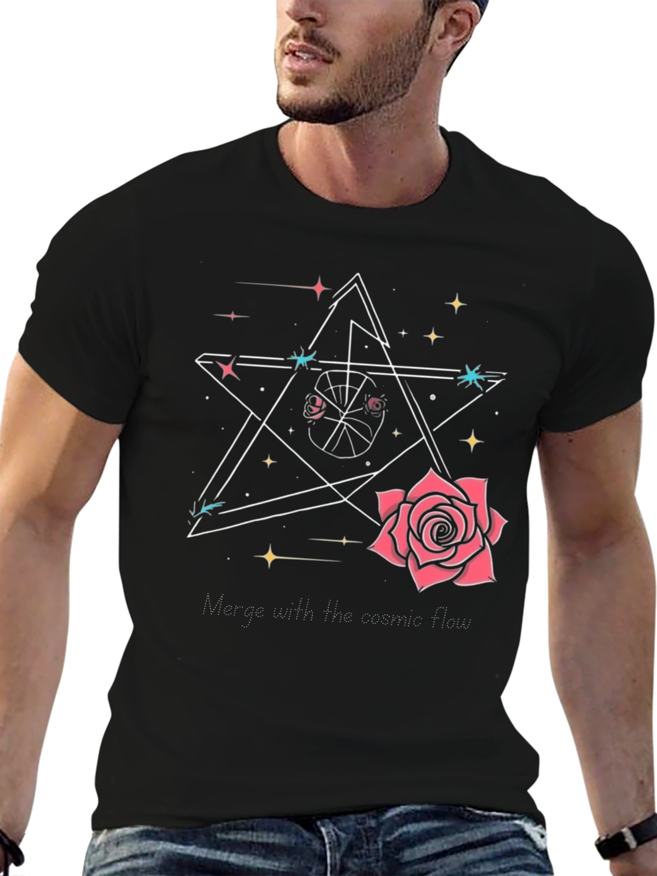 Cosmic Rose Graphic T-Shirt