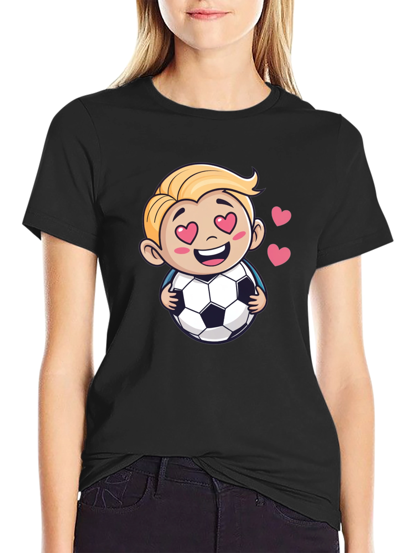 Soccer Love T-Shirt - Cute Cartoon Graphic Tee