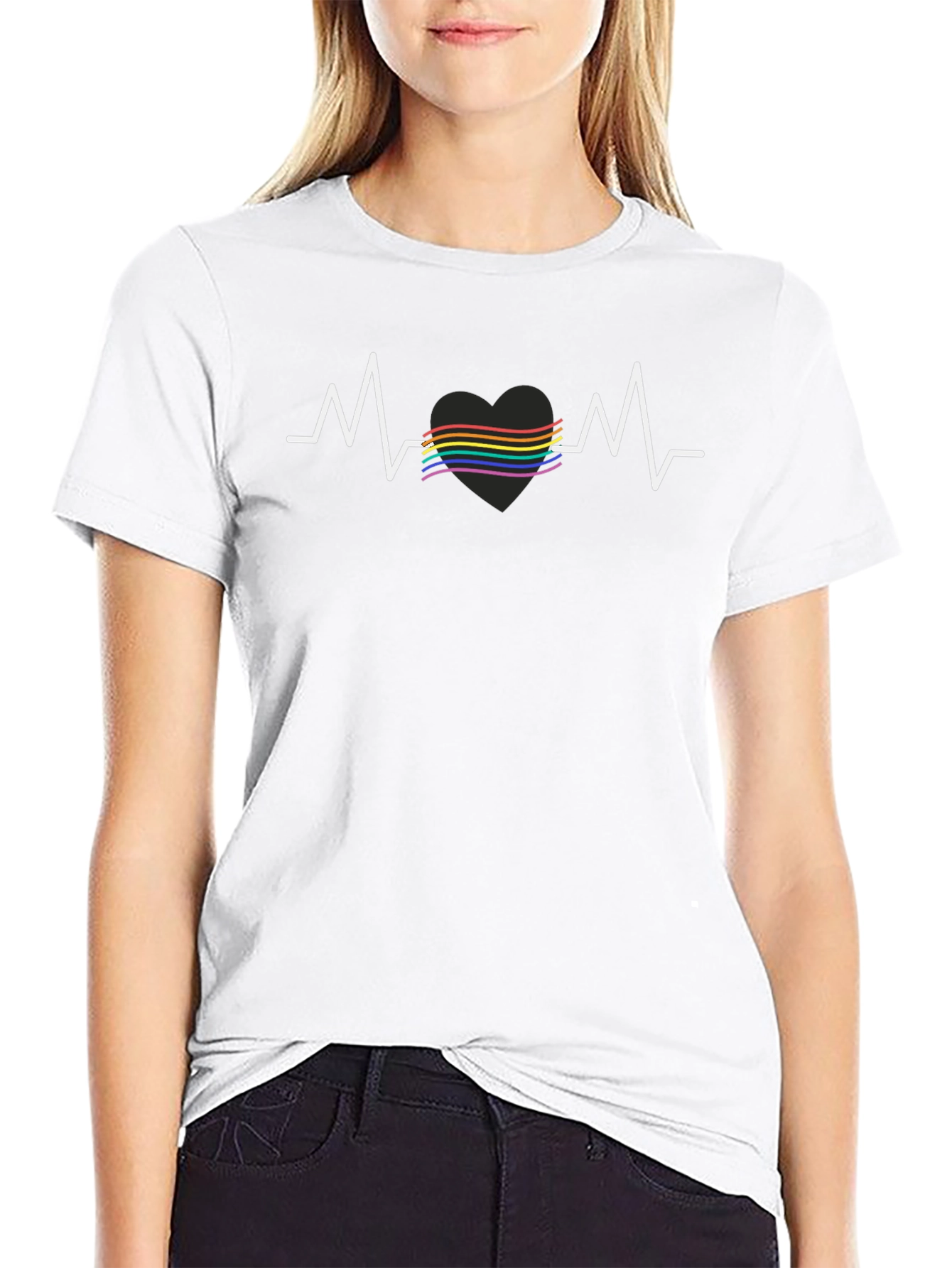 Pride Heartbeat T-Shirt - Black