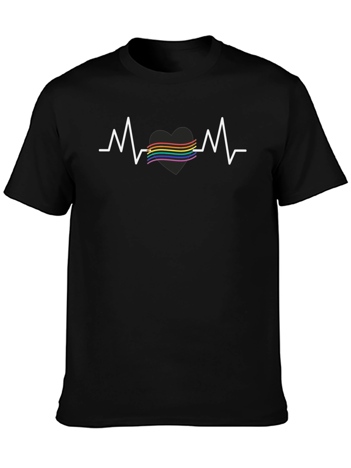Pride Heartbeat T-Shirt - Black