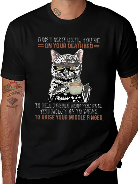 Dont Wait Cat T-Shirt: Middle Finger Attitude