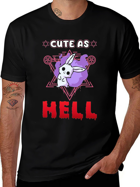 Cute As Hell Graphic T-Shirt - Funny Goth Bunny Tee