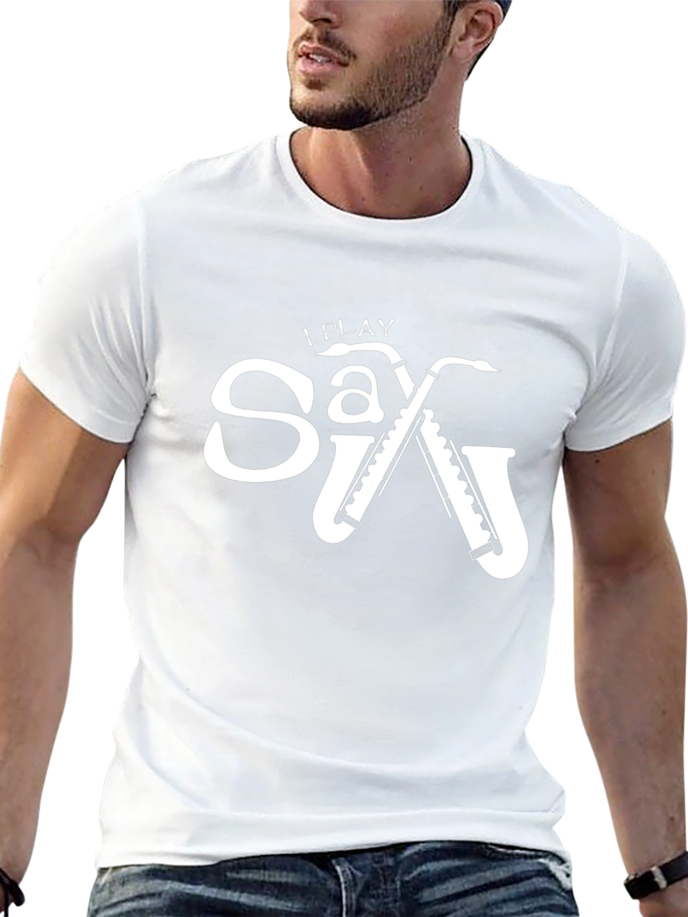 I Play Saxophone Black Graphic Tee