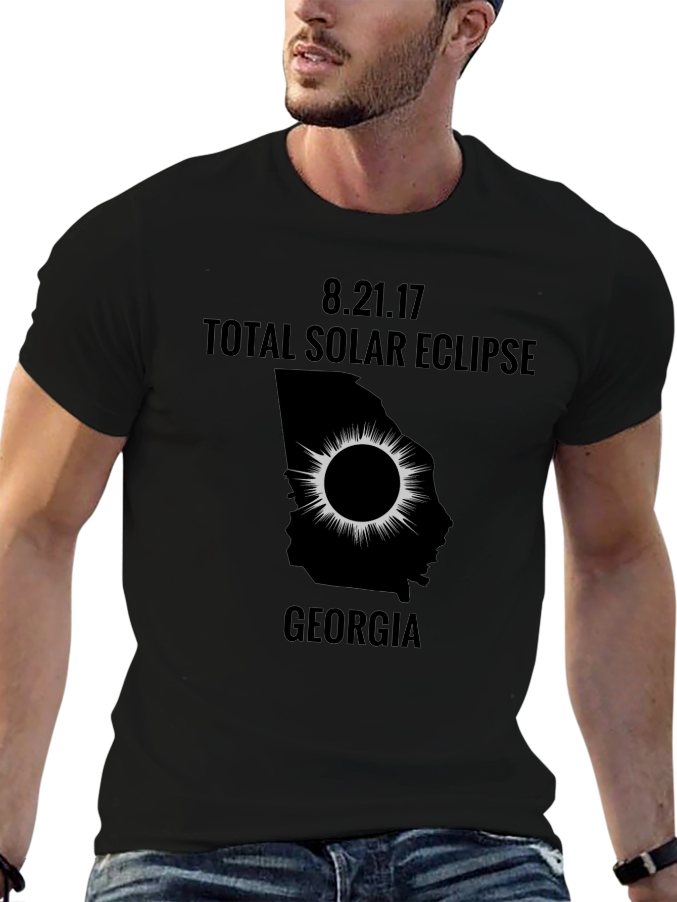 Georgia Total Solar Eclipse 2017 Black T-Shirt