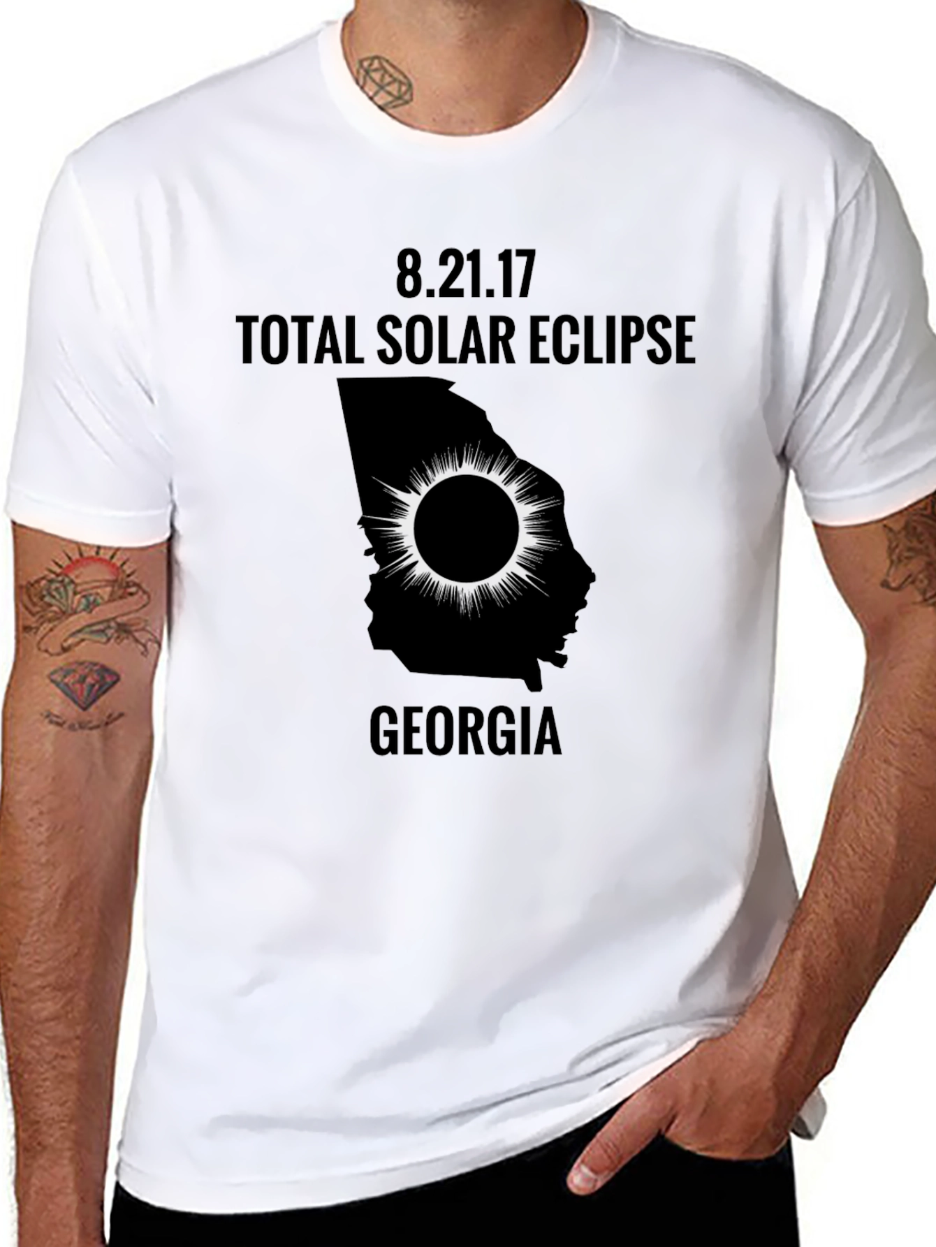 Georgia Total Solar Eclipse 2017 Black T-Shirt
