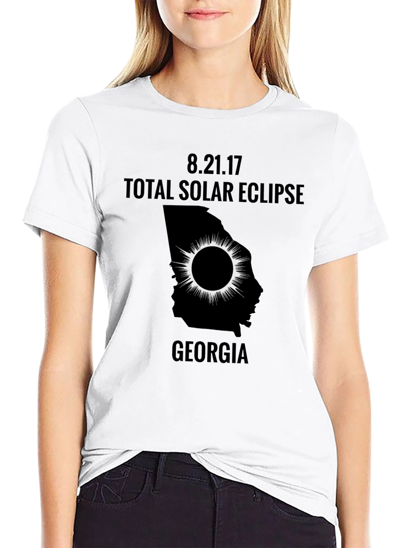 Georgia Total Solar Eclipse 2017 Black T-Shirt