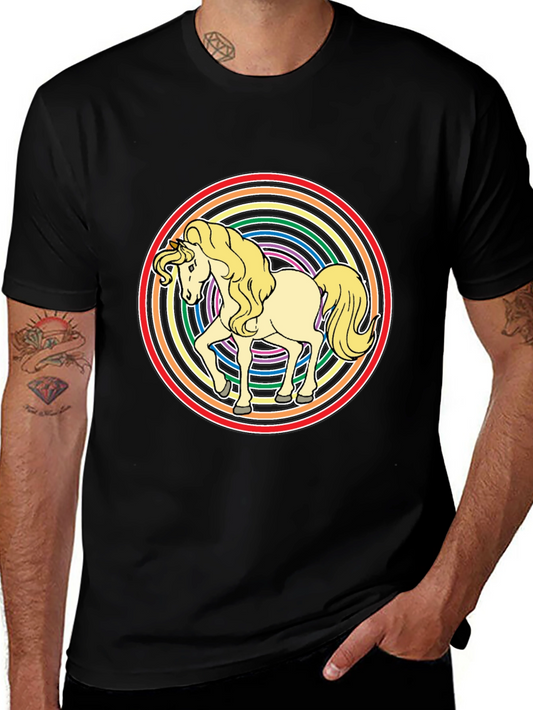 Unicorn Rainbow T-Shirt - Black Cotton Tee