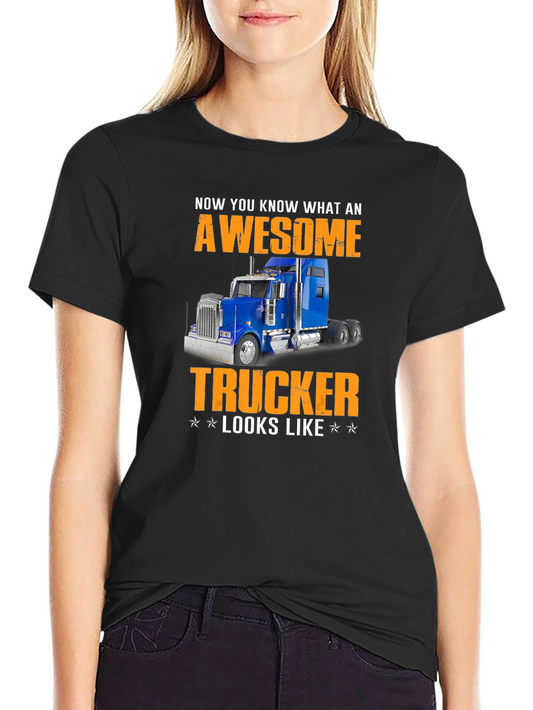 Awesome Trucker T-Shirt - Black
