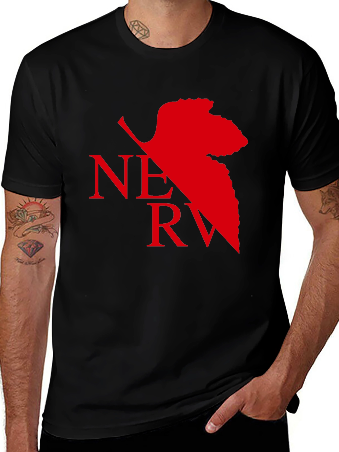 NERV Logo Black T-Shirt - Anime Inspired