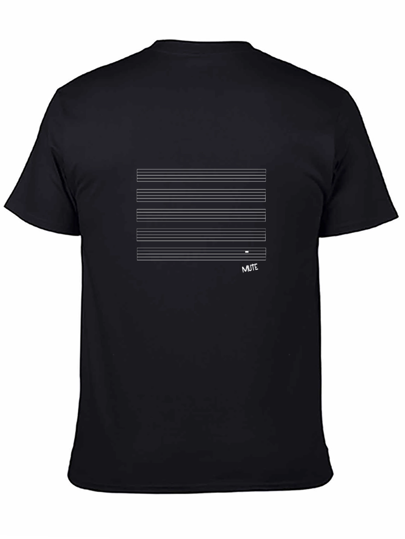 Mute Music Staff T-Shirt - Black Graphic Tee