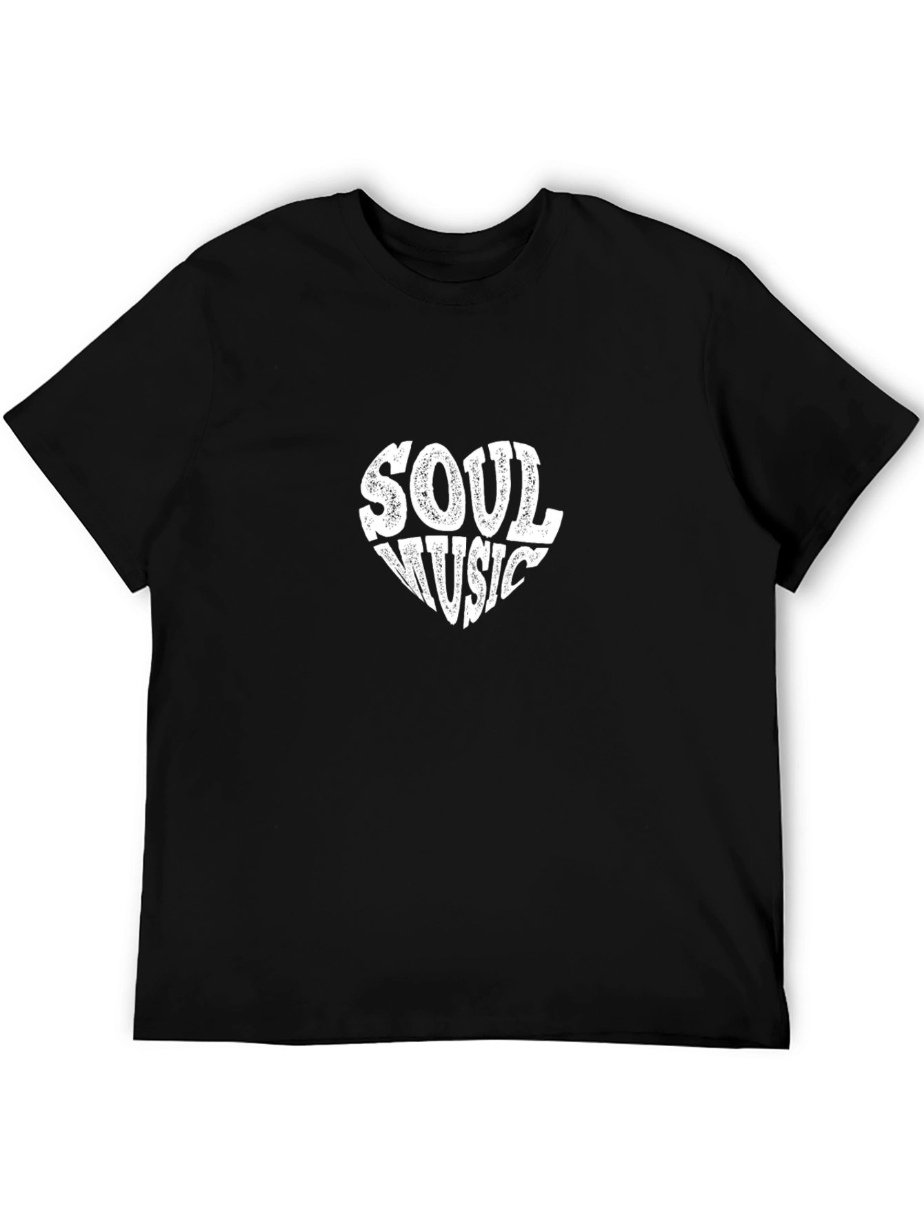 Soul Music Heart Graphic T-Shirt - Black