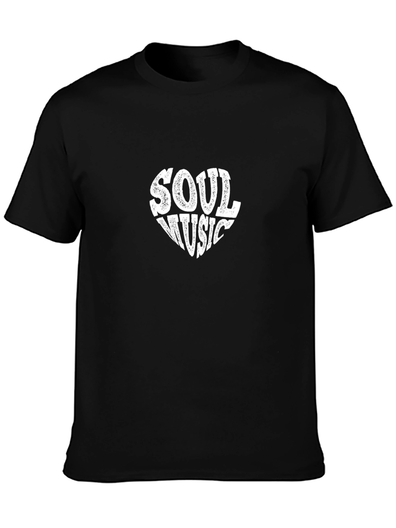 Soul Music Heart Graphic T-Shirt - Black
