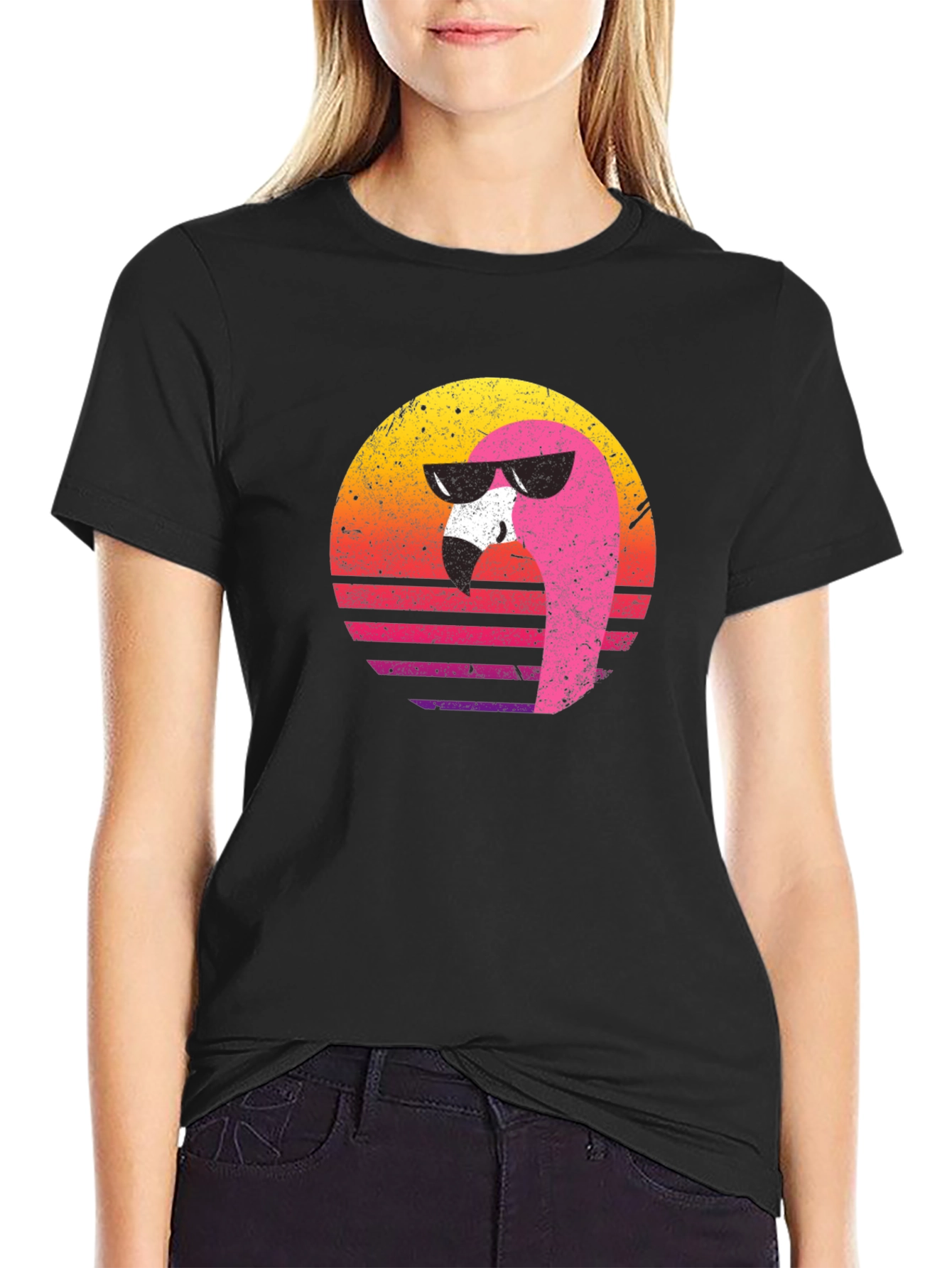 Retro Flamingo Graphic Tee - Cool Summer Vibes