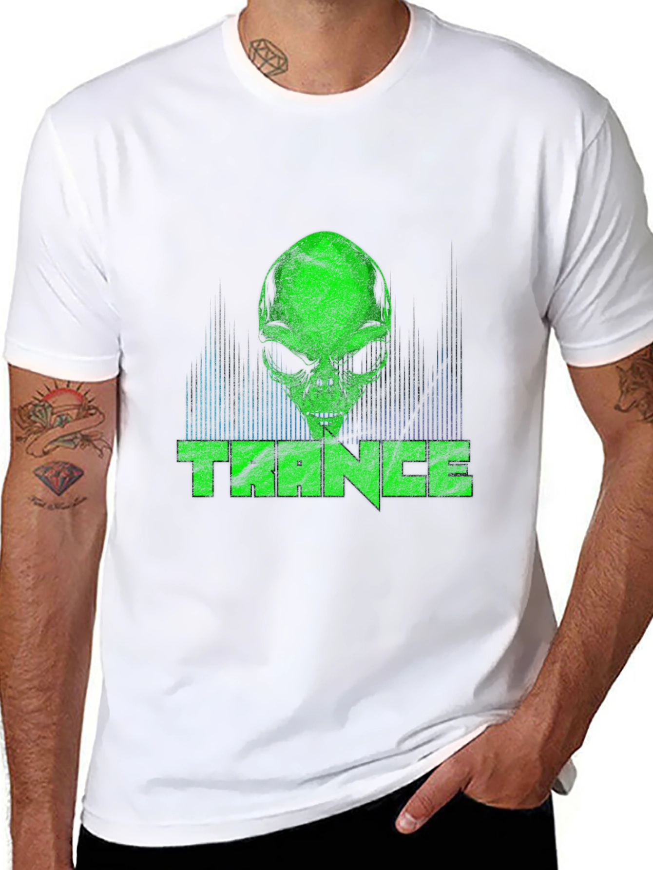 Trance Alien Graphic Tee - Cool Retro Style