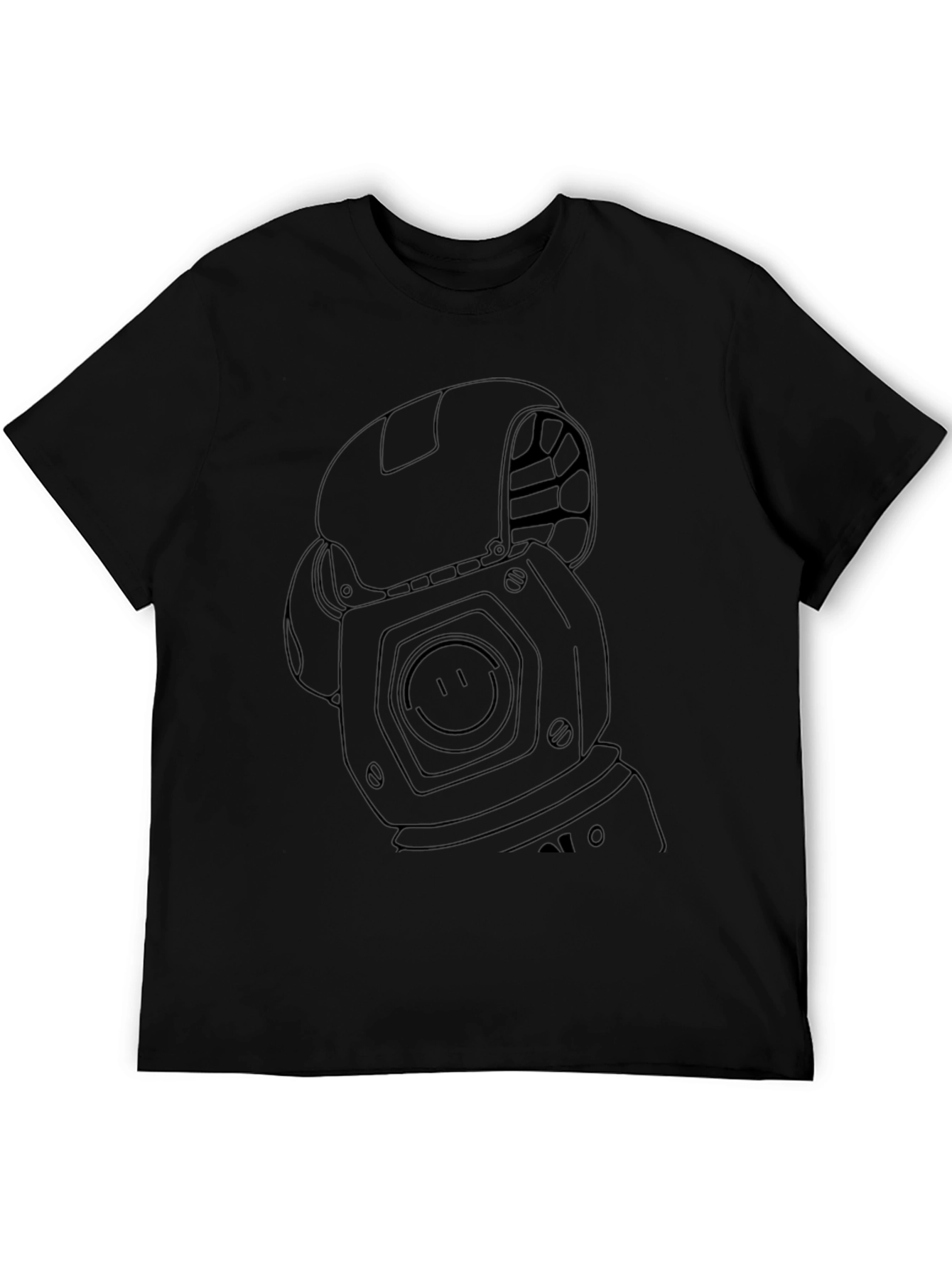 Graphic Robot T-Shirt - Black Cotton Blend