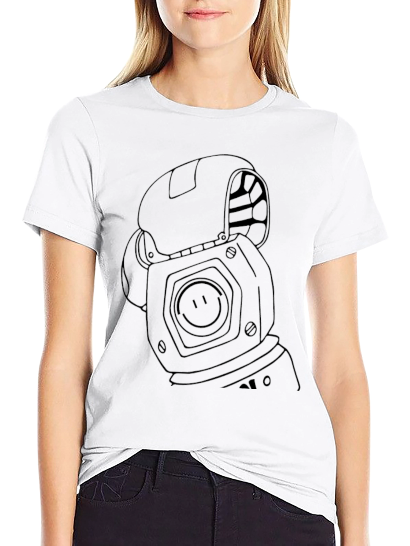 Graphic Robot T-Shirt - Black Cotton Blend