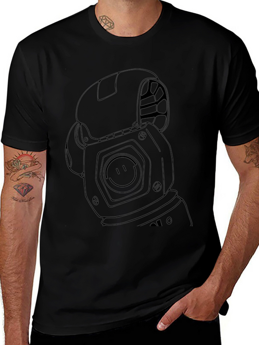 Graphic Robot T-Shirt - Black Cotton Blend