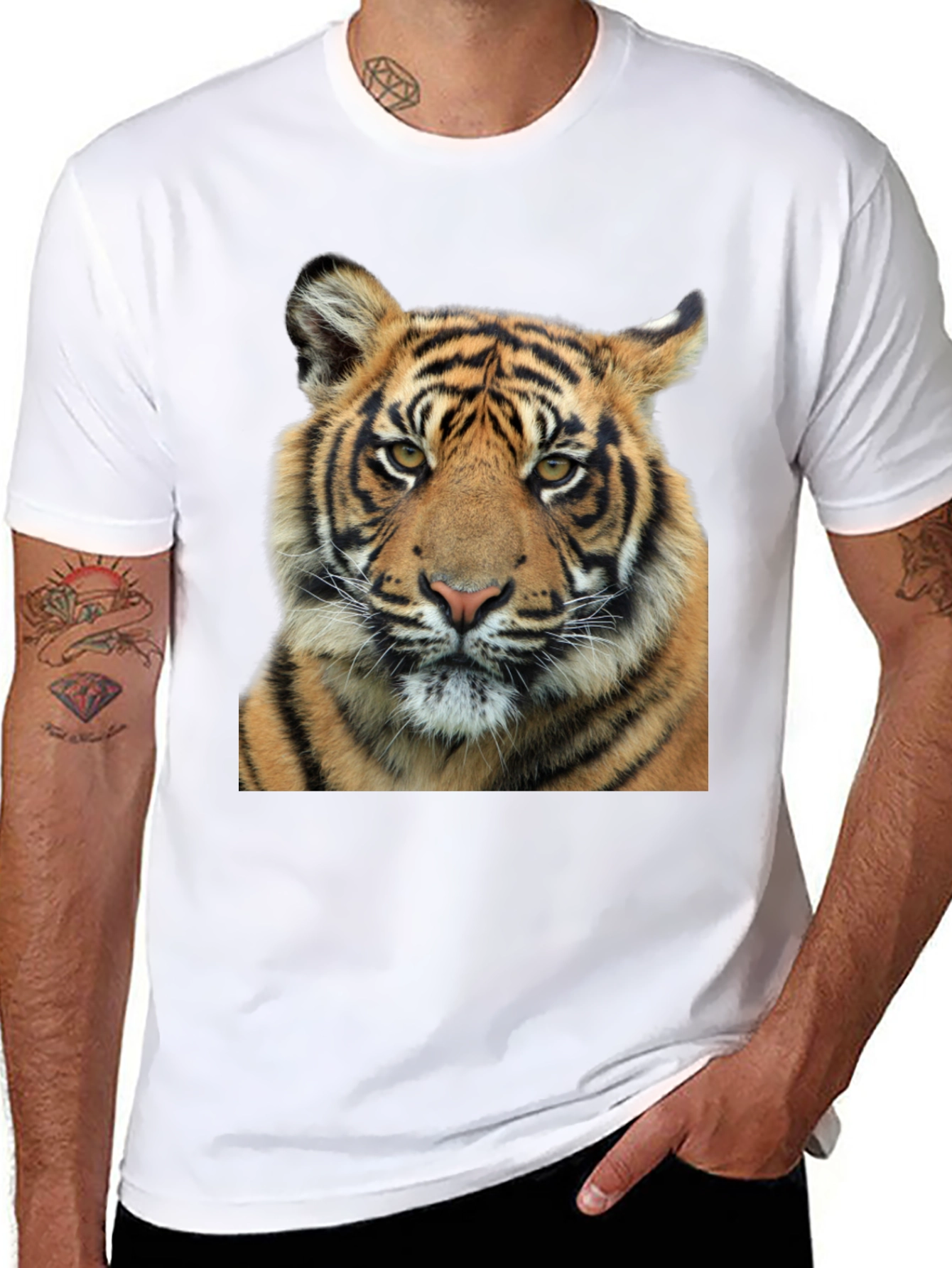 Tiger Graphic Print Black T-Shirt