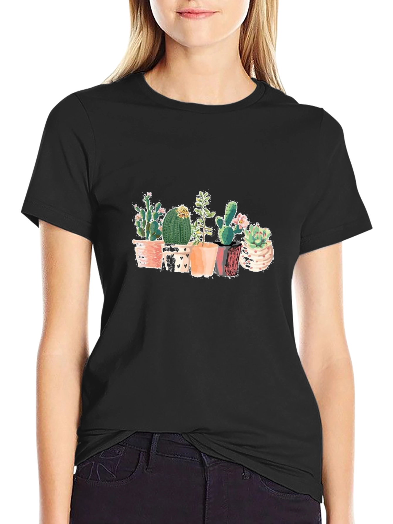 Cactus Graphic Black T-Shirt
