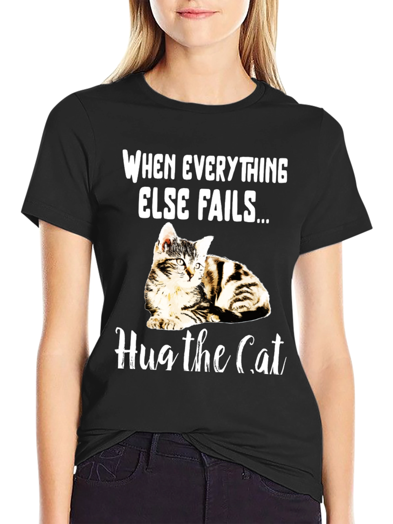 Hug the Cat T-Shirt - Novelty Graphic Tee