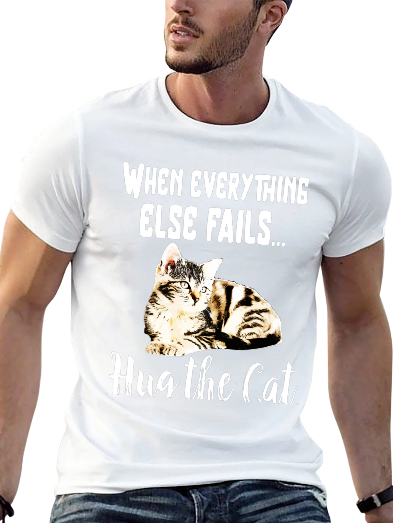 Hug the Cat T-Shirt - Novelty Graphic Tee