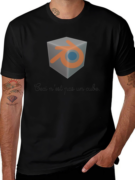 Blender Cube T-Shirt - Ceci nest pas un cube Graphic Tee