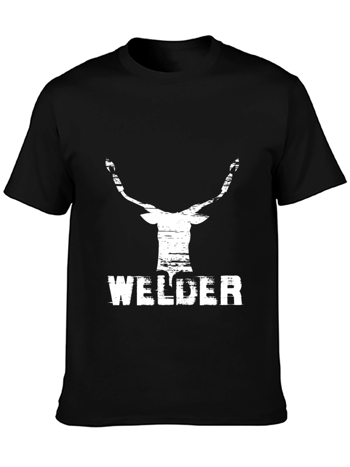 Welder Deer Graphic Black T-Shirt