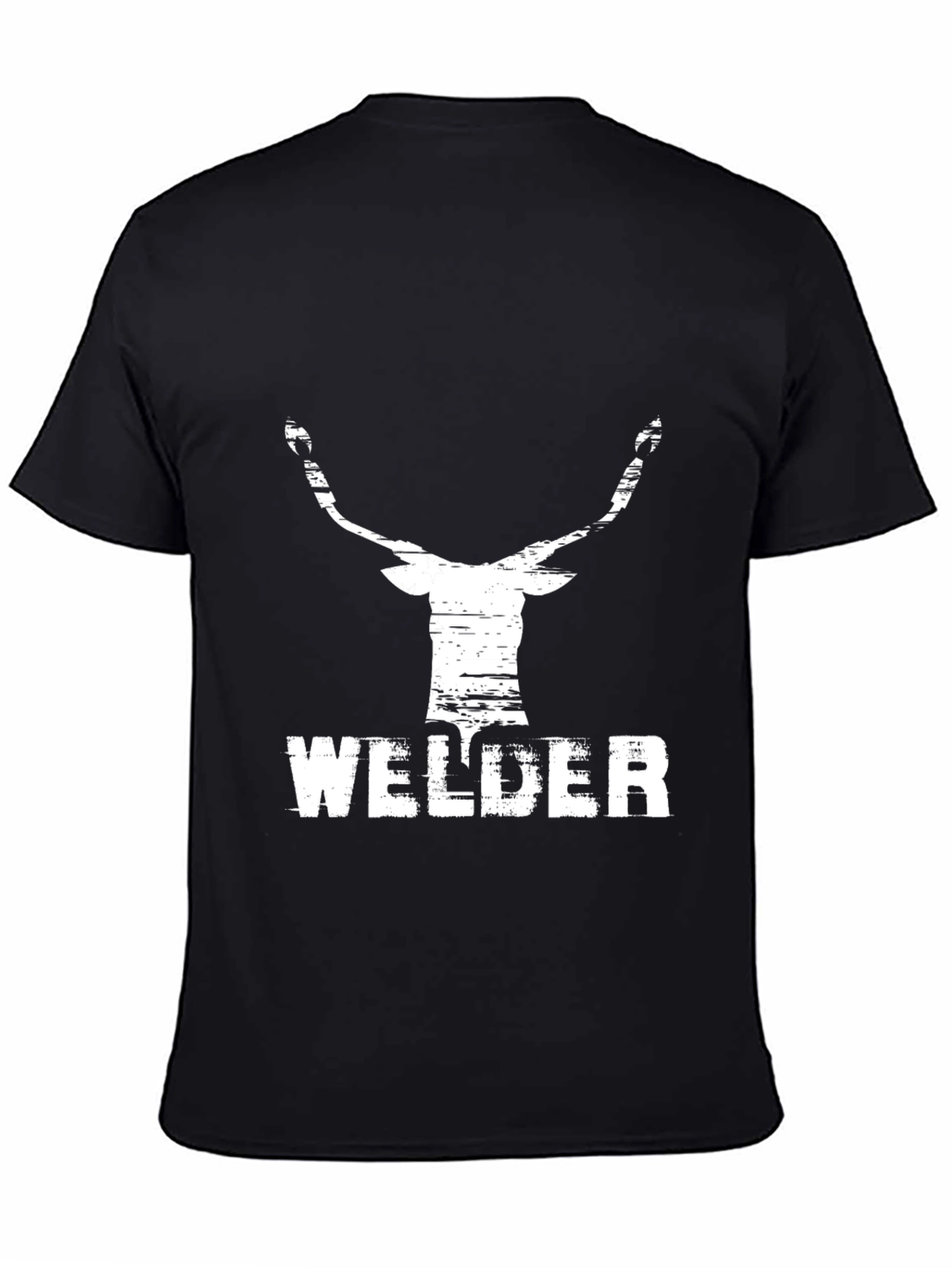 Welder Deer Graphic Black T-Shirt