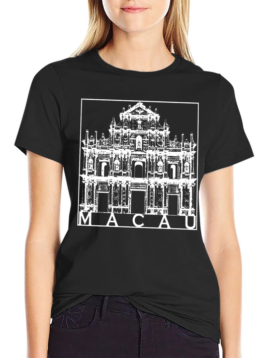 Macau Ruins of St. Pauls Graphic T-Shirt