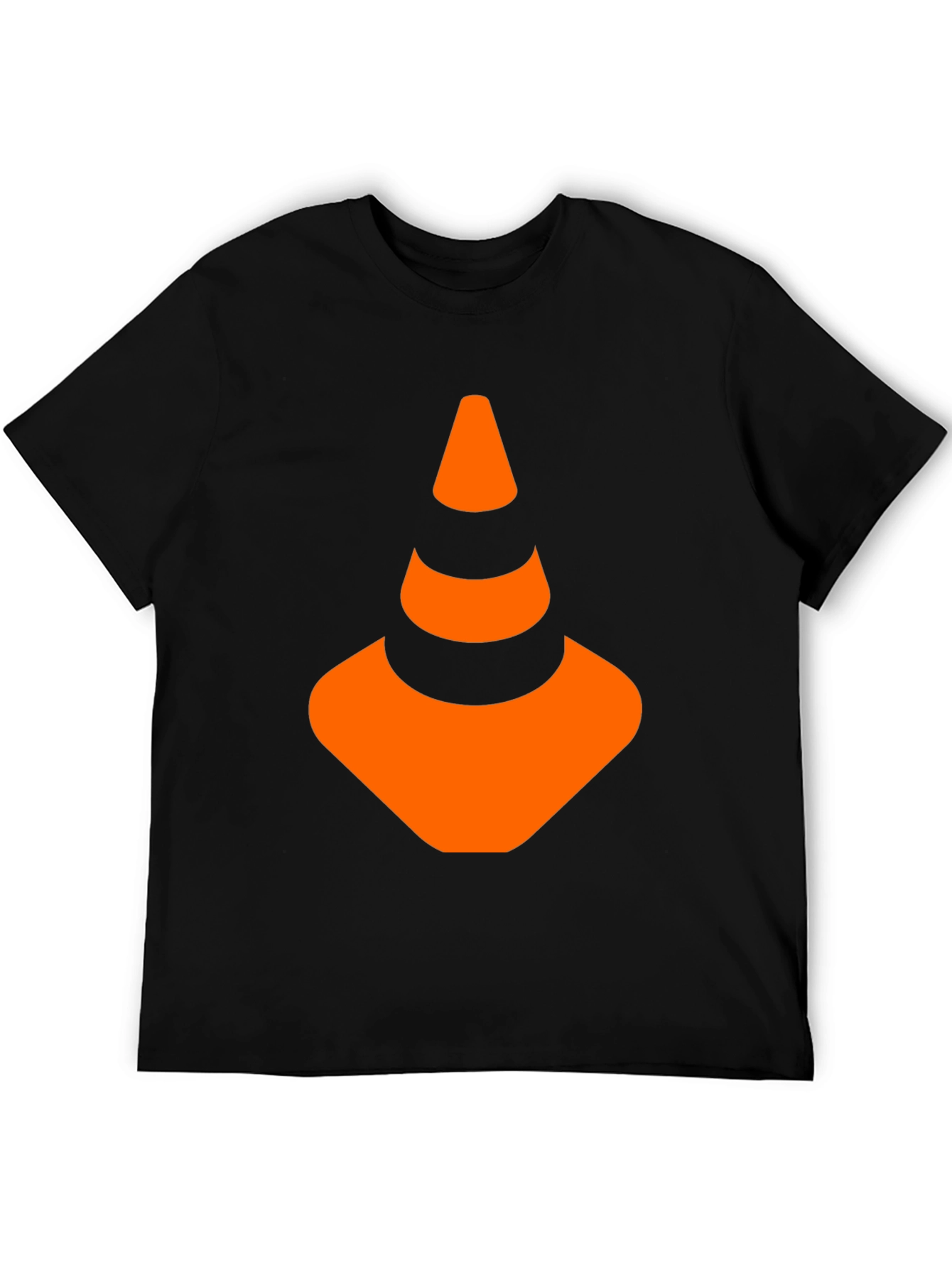 Traffic Cone Graphic Tee - Black Cotton Shirt