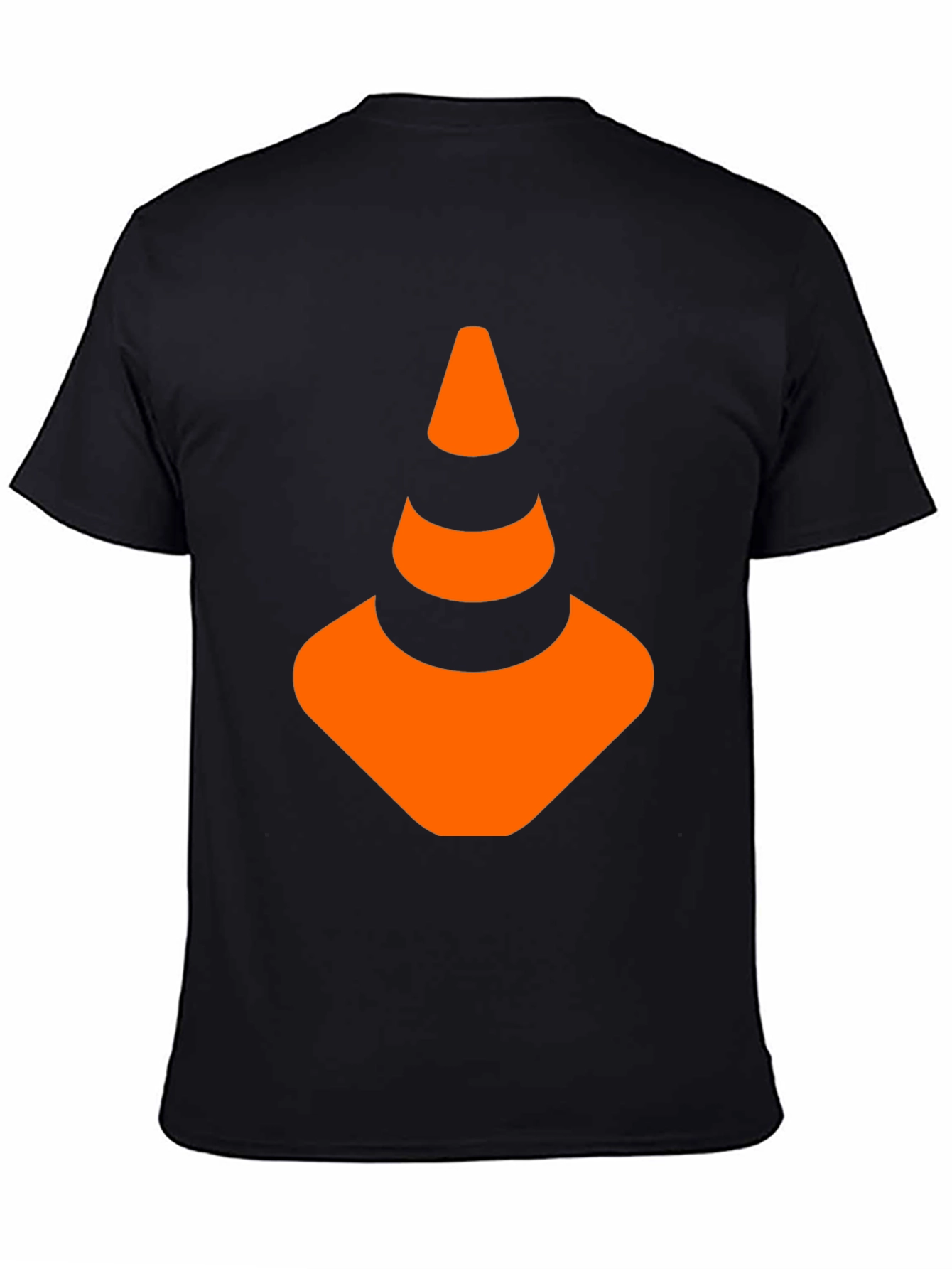 Traffic Cone Graphic Tee - Black Cotton Shirt