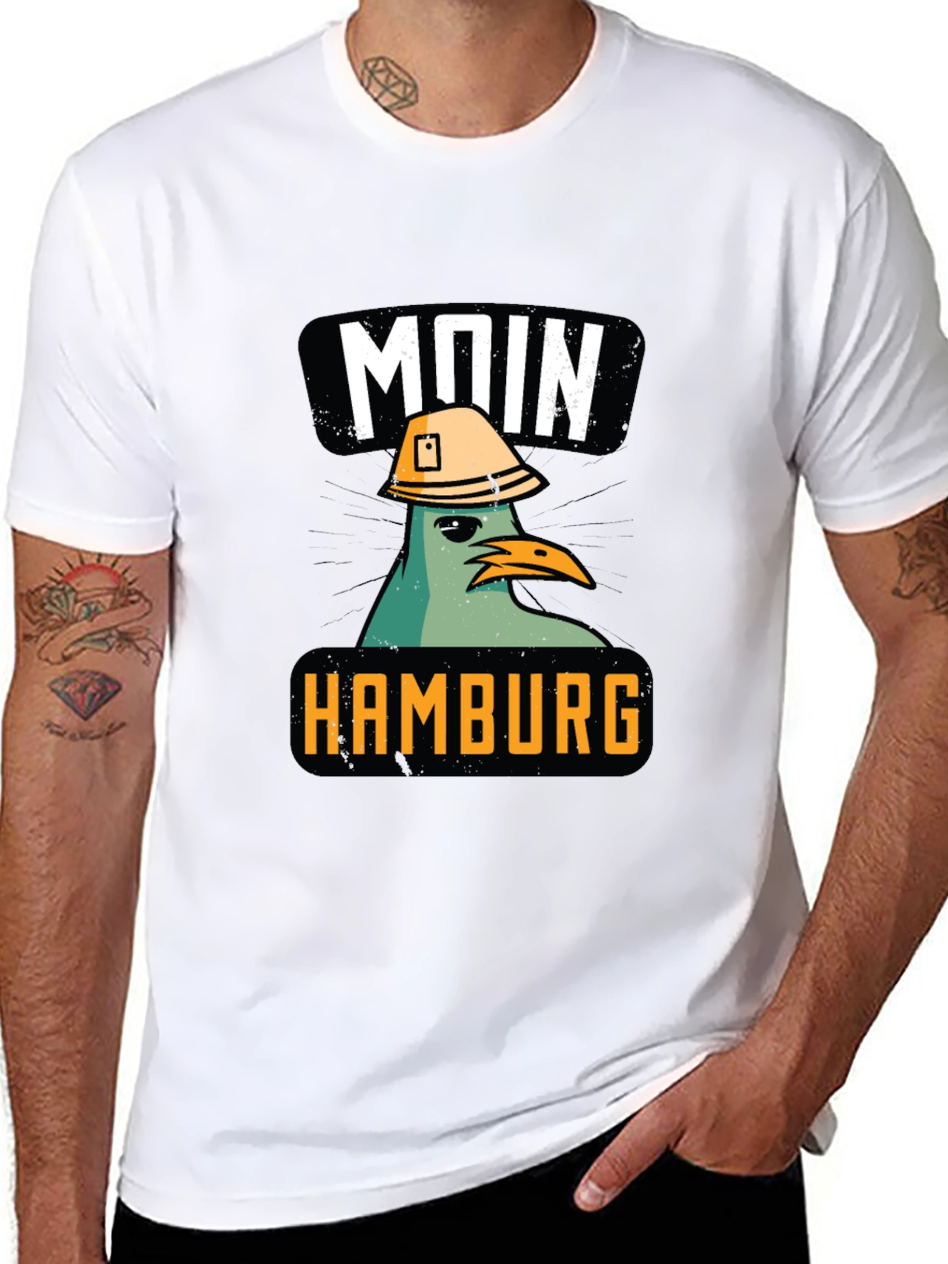 Moin Hamburg Construction Pigeon T-Shirt