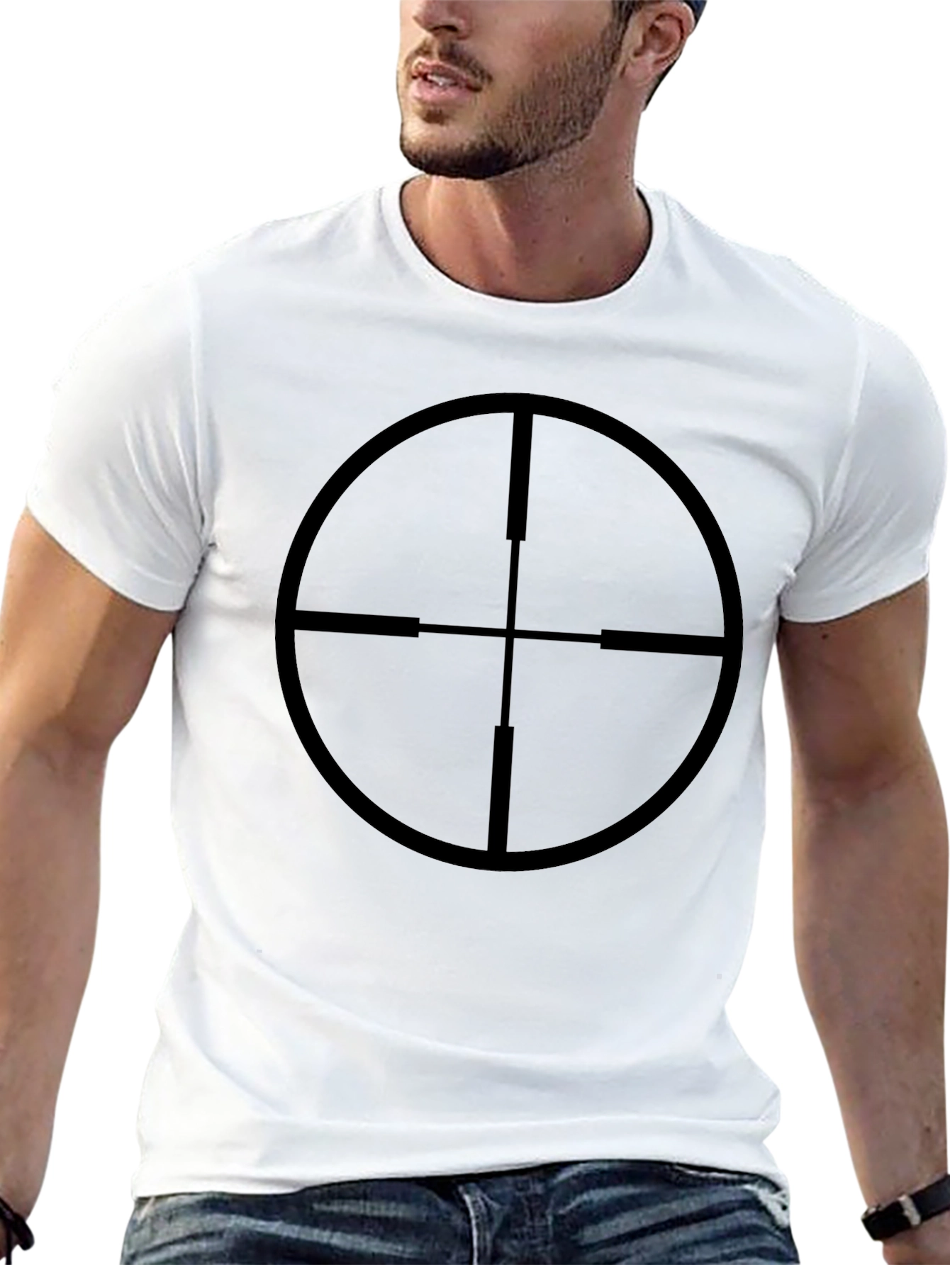 Sniper Scope Graphic Tee - Black Cotton