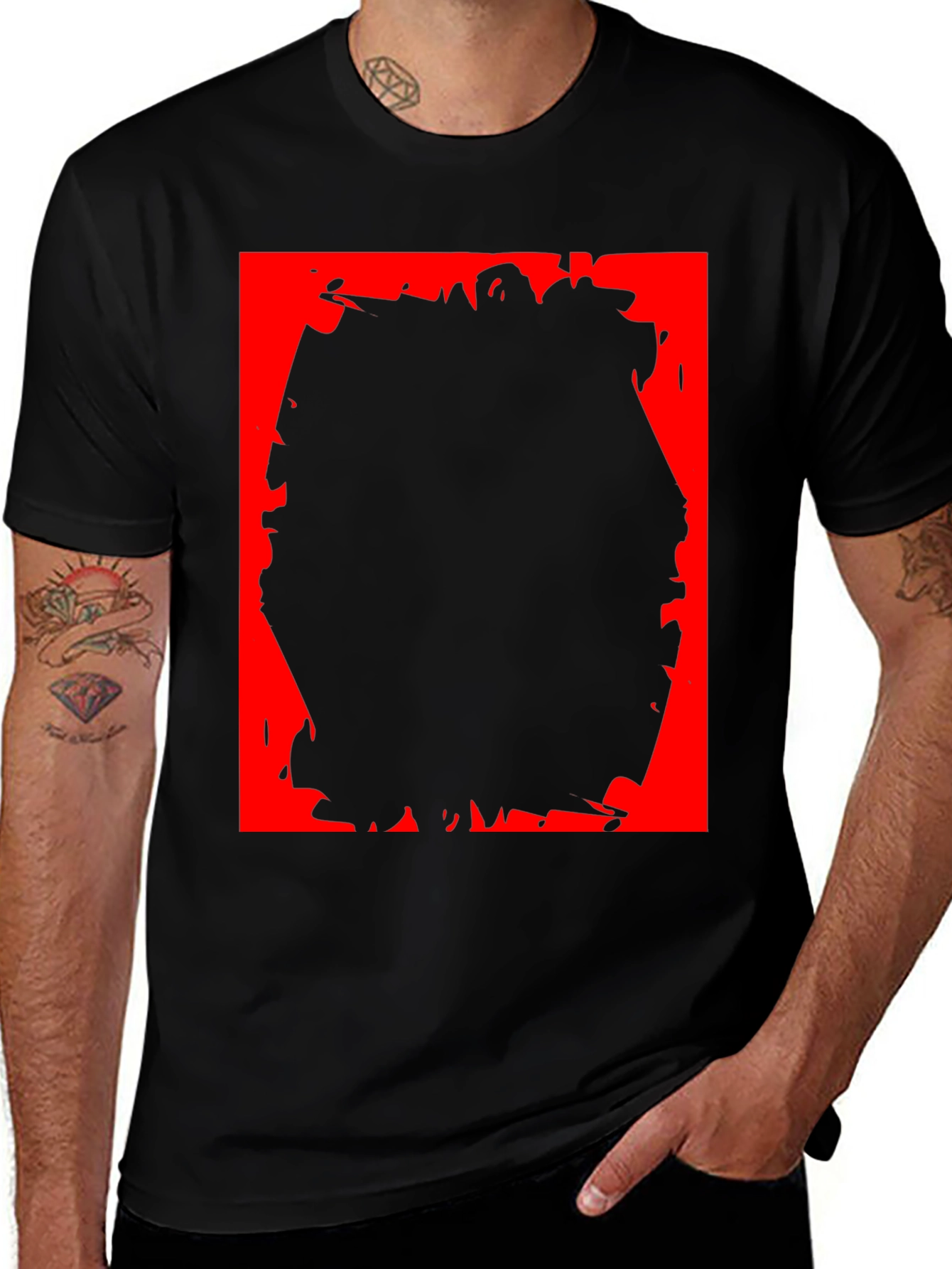 Edgy Black T-Shirt with Bold Graphic Design