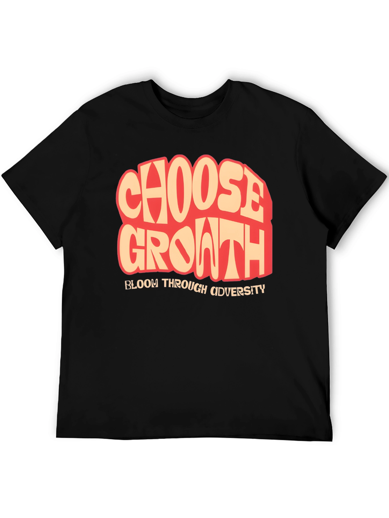 Choose Growth T-Shirt: Bloom Through Adversity Black