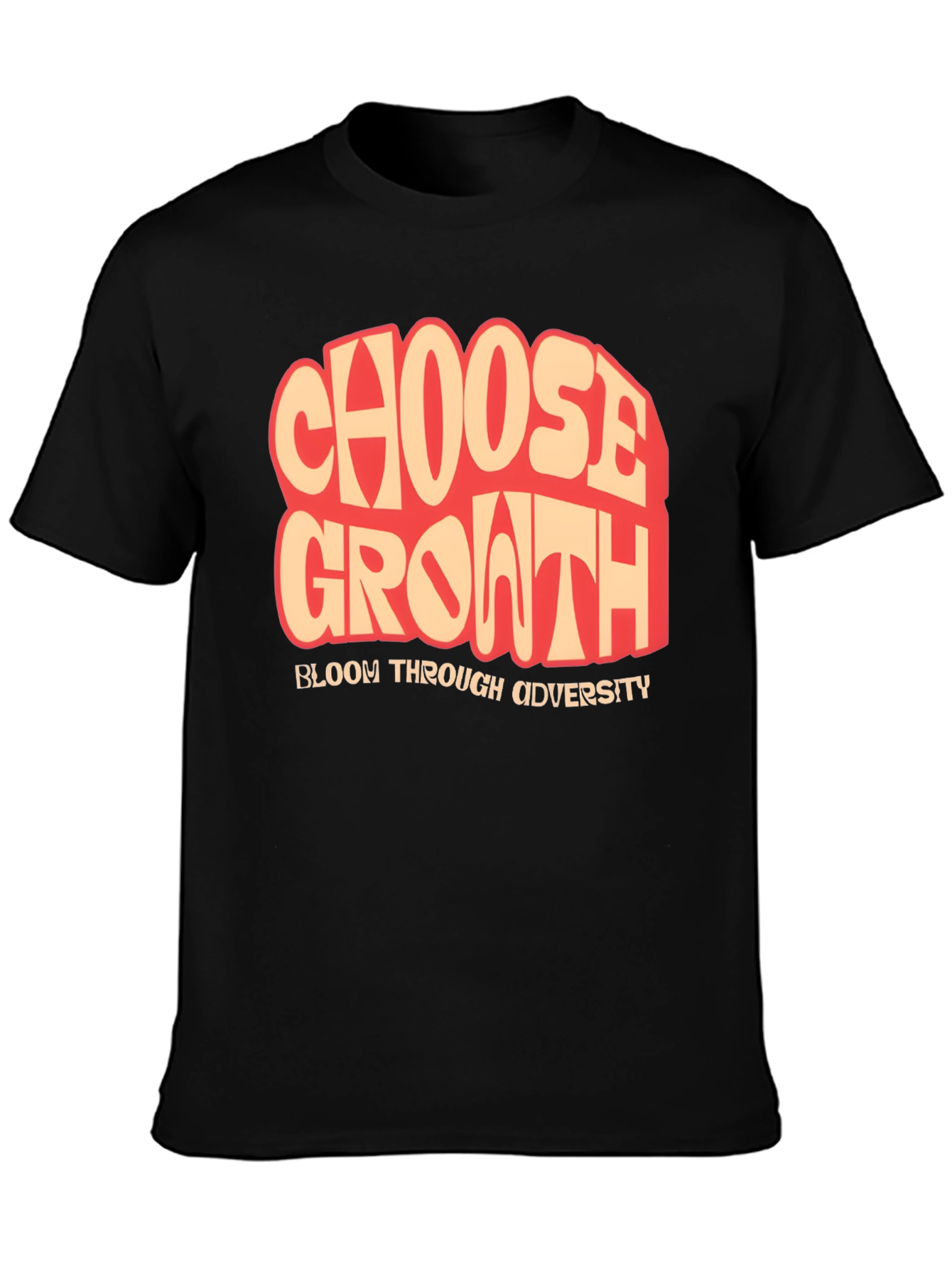 Choose Growth T-Shirt: Bloom Through Adversity Black
