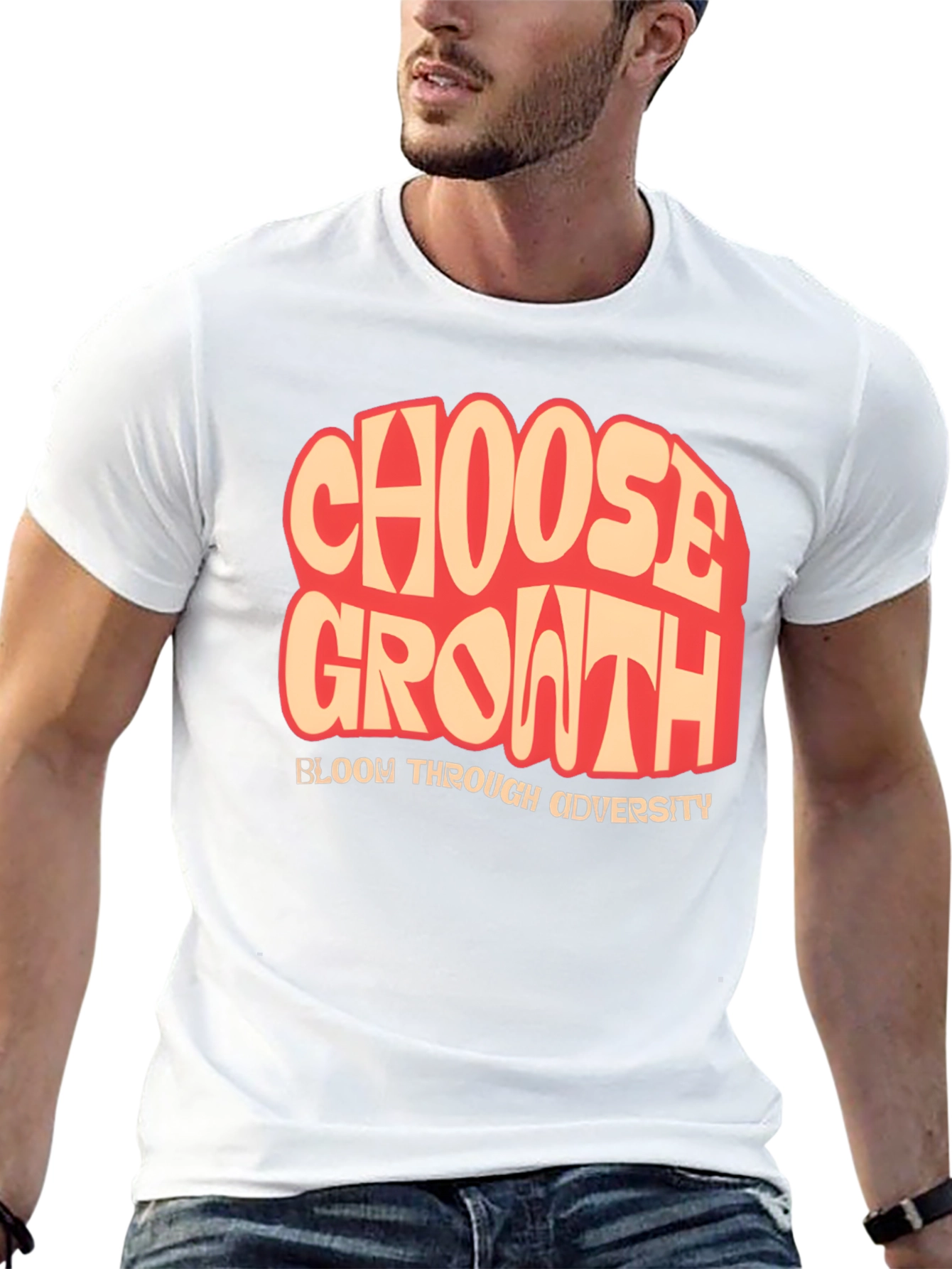 Choose Growth T-Shirt: Bloom Through Adversity Black
