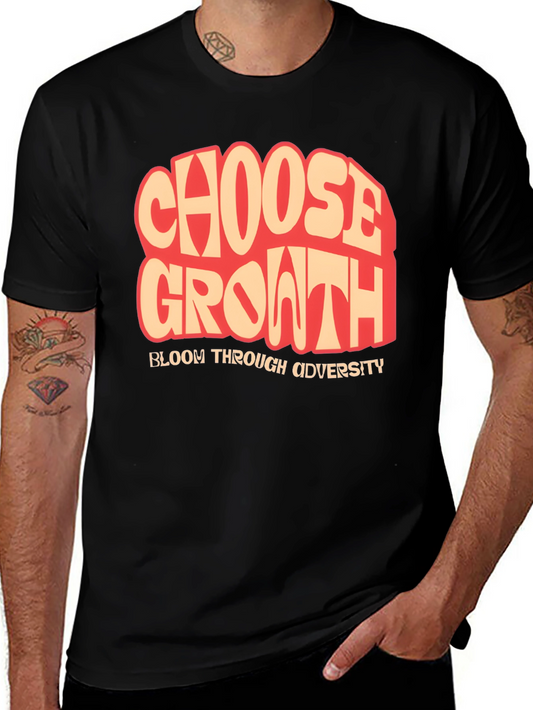 Choose Growth T-Shirt: Bloom Through Adversity Black