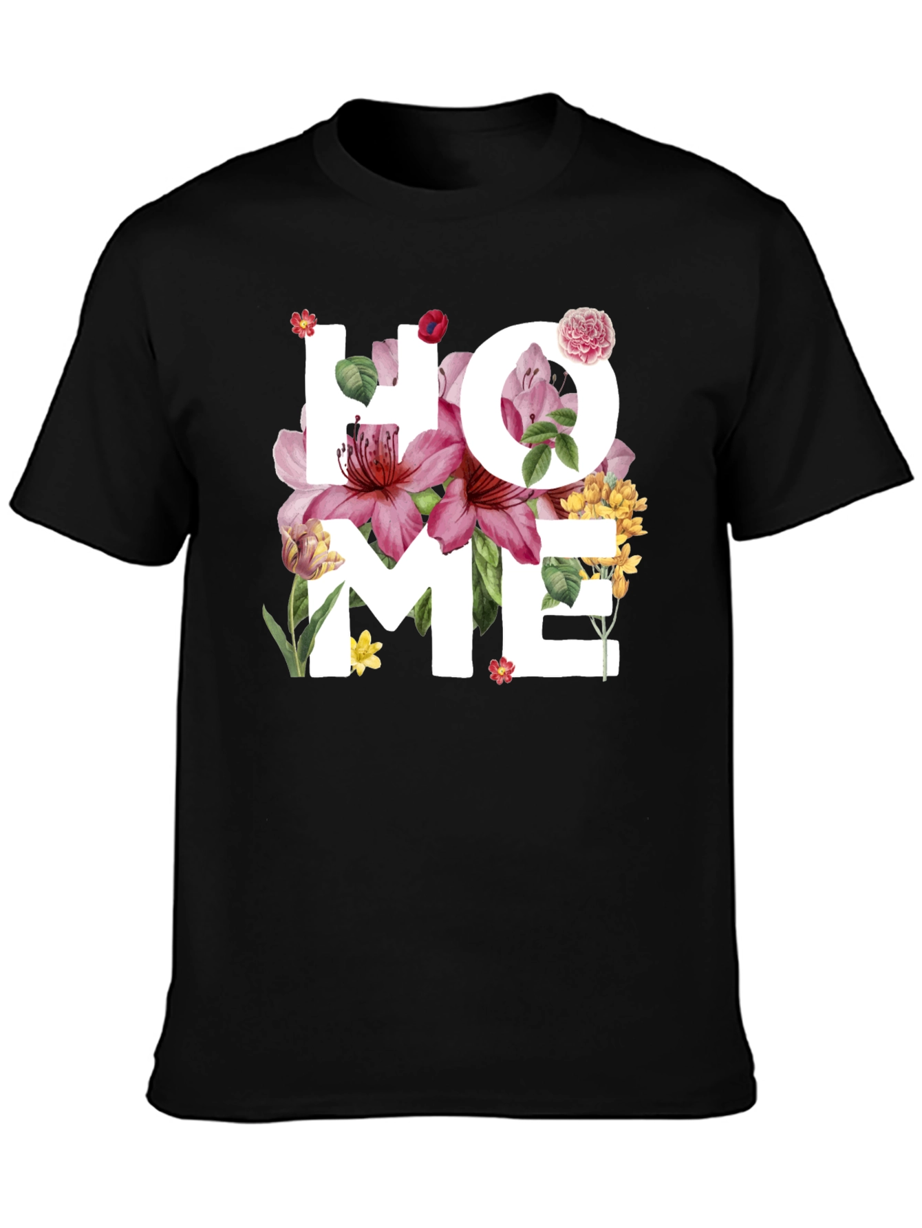 Floral HOME Graphic Tee - Stylish Comfort
