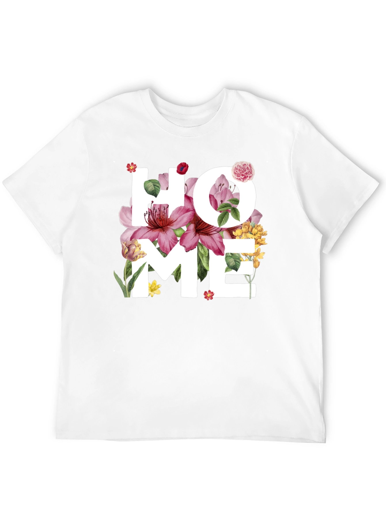 Floral HOME Graphic Tee - Stylish Comfort